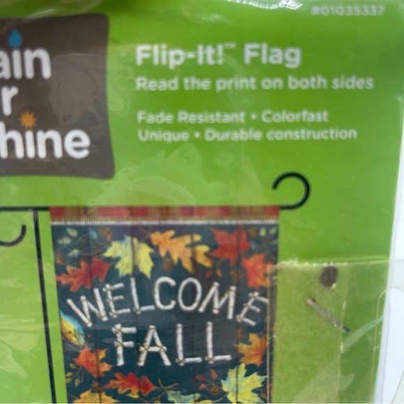 Flip It Flag Welcome Fall Rain or Shine 12.5" X 18" Brown Yellow Leaves - Picture 7 of 7